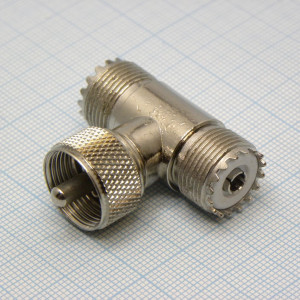 UHF шт - 2*UHF гн (T-connector), ВЧ переходник