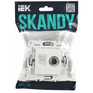 SKANDY Розетка двойная TV+RJ45 кат.5E SK-A14W арктический белый IEK SK-AK20-1-K01