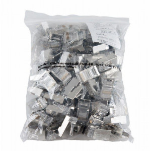 Джек компьютерный RJ45 (8P8C) кат.5E с экраном (уп.100шт) 05-1023