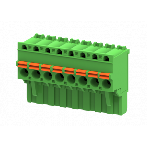 Розеточный разъем на кабель MC-RN5.08V21P-0001, Розеточный разъем, угловой, на кабель, шаг: 5.08 мм, 21 полюс, фиксация провода Push-In исполнение: стандартное, 320V, 12A, цвет: зеленый