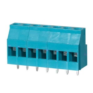 TB010-508-07BE, Фиксированные клеммные колодки Terminal block, screw type, 5.08 , horizontal, 7 poles, CUI Blue, slotted screw, PCB mount