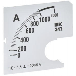 Шкала сменная для амперметра Э47 1000/5А-1.5 72х72мм IPA10D-SC-1000