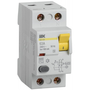 Выключатель дифференциального тока (УЗО) 2п 63А 100мА тип ACS ВД1-63S MDV12-2-063-100