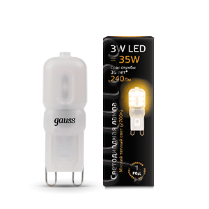 Лампа LED G9 AC220-240V 3W 2700K пластик 1/20/200 107409103