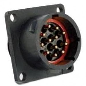 UTS01412P, Стандартный цилиндрический соединитель 12P SQ FLANGE SOCKET RECEPTACLE SIZE 14