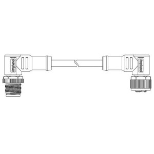 MSDP04MR-SDPFR-SDA05, Кабели для датчиков / Кабели для приводов M12 D CODE DOUBLE ENDED CABLE 4P M CONN TO F CONN PLASTIC L-0.5M PVC