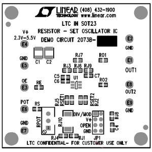 DC2073B-D, Инструменты для разработки часов и таймеров LTC6905-133 Eval Board