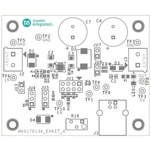 MAX17613AEVKIT#, Средства разработки интегральных схем (ИС) управления питанием Evkit for MAX17613A, 4.5V to 60V, 3A, Current-Limiter with OV, UV, and Reverse Protection