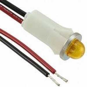 1092M3-12V, Светодиодные панельные индикаторы PMI AMB SMALL DOME 12V W/WIRES