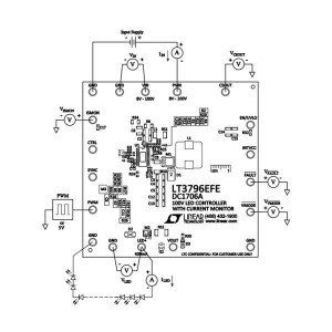 DC1706A, Средства разработки схем светодиодного освещения  LT3796EFE Demo Board I  100V LED Control