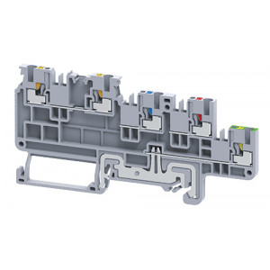 Клемма для подключения датчиков CPSTG1.5/4, Клемма для подключения датчиков, с заземлением, тип фиксации провода: push-in, номинальное сечение: 1,5 мм кв., 13,5A, 250V, ширина: 3,5 мм, цвет: серый, тип монтажа: DIN 35