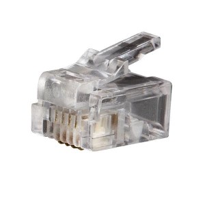 VDV826-601, Модульные соединители / соединители Ethernet Modular Telephone Plugs RJ11 6P4C, 25-Pack