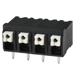 TBLH10-500-04BK, Фиксированные клеммные колодки Terminal block, screwless, High Temp, 5.00, Horizontal, 4, Black w Gray Button