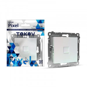 Розетка компьютерная 1-м СП Pixel RJ45 кат.5E механизм перламутр. TKE-PX-RC1-C04