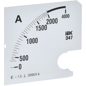 Шкала смен. для амперметра Э47 2000/5А-1,5 96х96мм IPA20D-SC-2000
