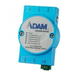 ADAM-6520L-AE, Модули сети Ethernet  5-port 10/100 Mbps Unmanaged Switch