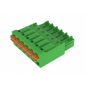 Розеточный разъем на кабель MC-RF3.81H09P-0001, Розеточный разъем, прямой, на кабель, шаг: 3.81 мм, 9 полюсов, фиксация провода Push-In исполнение: стандартное, 160V, 8A, цвет: зеленый