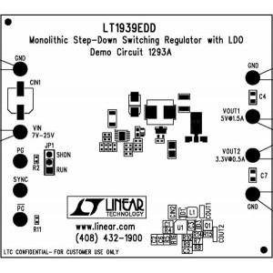 DC1293A, Средства разработки интегральных схем (ИС) управления питанием LT1939EDD Monolithic 2A Step-Down Regulator Plus Linear Regulator/Controller