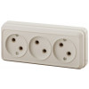 2-205-02 Розетка 3х2P, 16А-250В, IP20, ОУ, Quadro, сл.кость (10/200/2400) Б0036142