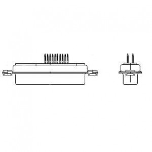 DBM13W3SN, Соединители D-Sub со смешанными контактами DSUB DM POWER 13W3 SOCKET