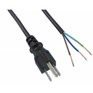 311276-01, Кабели питания переменного тока 18AWG 3COND 15' BLACK SJT