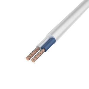 Провод соединительный ПВС 2x1,0 мм, белый, длина 50 метров, ГОСТ 7399-97 01-8032-50