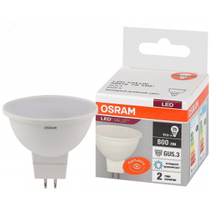 Лампа светодиодная LED 10 Вт GU5.3 6500К 800Лм спот 220 В (замена 75Вт) OSRAM 4058075582934