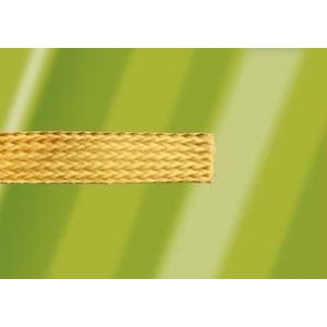 2158 NA005, Non-Heat Shrink Tubing and Sleeves 1/2in BRASS BRAID 100FT SPOOL NATURAL