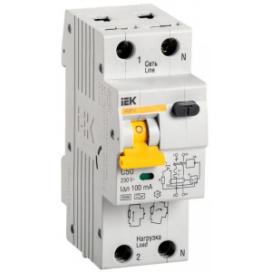 Выключатель автоматический дифференциального тока 2п (1P+N) C 50А 100мА тип A 6кА АВДТ-32 MAD22-5-050-C-100