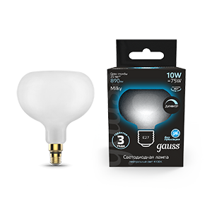 Лампа Filament А190 10W 890lm 4100К Е27 milky диммируемая LED 1/6 1017802210-D