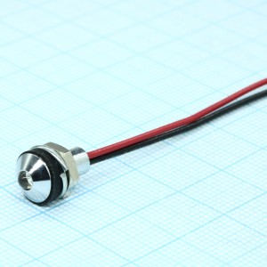 CD-1-8711-9909-I, Светодиодный индикатор для монтажа на панели, 25°, 12В, 20мА, проводные выводы
