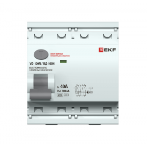 Выключатель дифференциального тока 4п 40А 300мА тип AC 6кА ВД-100N (S) электромех. PROxima E1046MS40300