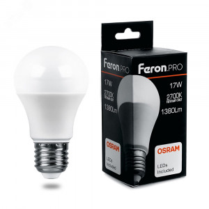 Лампа светодиодная LED 17вт Е27 теплый Feron.PRO 38038