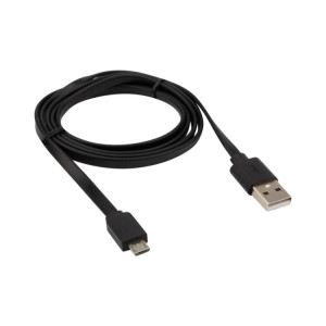 Шнур USB-micro USB, 2,4A.,PVC,1метр, черный