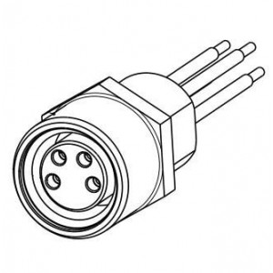 2120959-1, Цилиндрические метрические разъемы 3PIN FML PNL MT RECP Li 200 mm