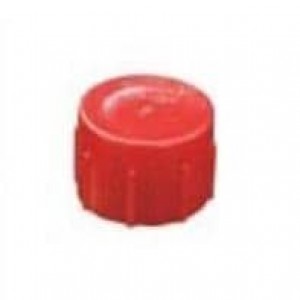 CD-8, Standard Circular Connector THREADED PLASTIC CAP 6 KNURLS, .53 RED