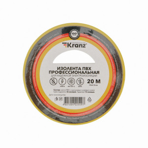 Изолента ПВХ профессиональная 0.18х19мм 20м желт. KR-09-2802