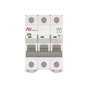 mcb6-3-10D-av Выключатель автоматический AV-6 3P 10A (D) 6kA EKF AVERES(кр.1шт)