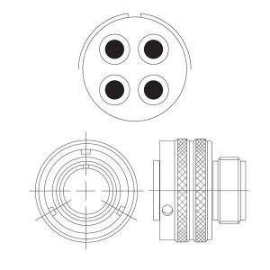 PKB06RWC22-22R, Круговой мил / технические характеристики соединителя 4 Contact Size 8 Radsok Socket Plug