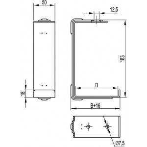 Держатель шин 12,15,20,25,30x5 3пол 60мм R5BBH060053P