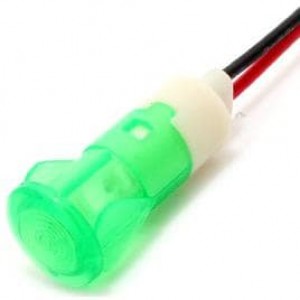 FL1P-12QW-1-G12V, Светодиодные панельные индикаторы LED GRN 12MM SNAP 12VAC/DC