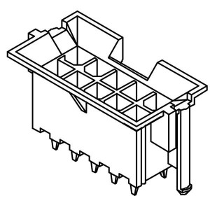 43459-0043, Проводные клеммы и зажимы MiniFit BMI V Hdr MFBL V-2 24Ckt