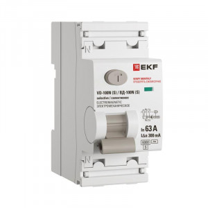 Выключатель дифференциального тока 2п 63А 300мА тип AC 6кА ВД-100N (S) электромех. PROxima E1026MS63300