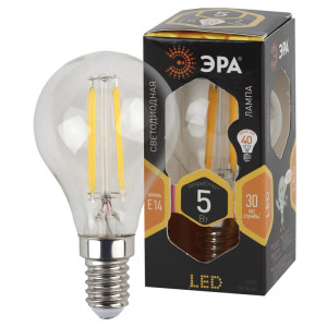 Лампочка светодиодная F-LED P45-5W-827-E14 Е14 / Е14 5Вт филамент шар теплый белый свет Б0043437