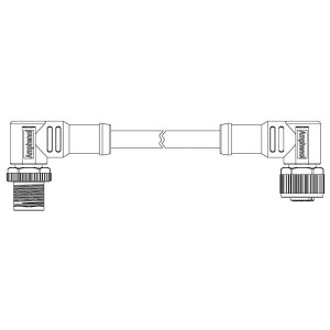 M12A05MR-12AFR-SDA05, Кабели для датчиков / Кабели для приводов M12 A CODE DOUBLE ENDED CABLE 5P M CONN TO F CONN L-0.5M PVC