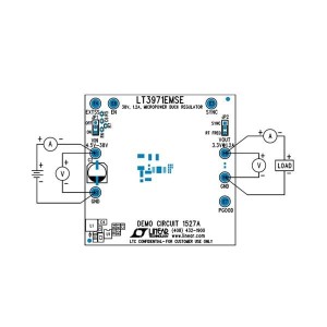 DC1527A, Средства разработки интегральных схем (ИС) управления питанием LT3971EMSE Demo Board 38V, 1.2A, 2MHz Step-Down Switching Regulator wi