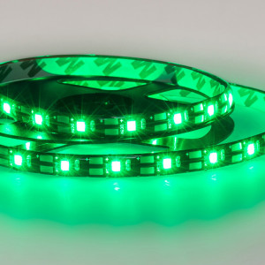 LED лента 1м с USB коннектором 5 В, 8 мм, IP65, SMD 2835, 60 LED/m, цвет свечения зеленый LAMPER 141-384