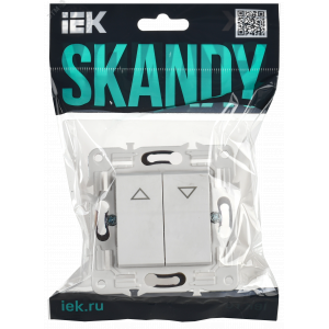 SKANDY Выключатель жалюзи 10А SK-V12W арктический белый IEK SK-V15-0-10-K01