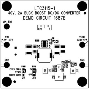 DC1687B, Средства разработки интегральных схем (ИС) управления питанием LTC3115-1 Demo Board I 2A Synchronous Bu