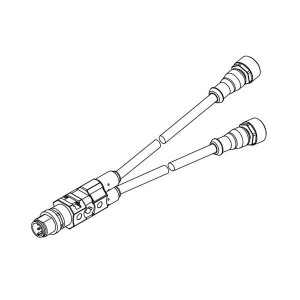 2273107-4, Кабели для датчиков / Кабели для приводов 4pos PUR 1.5m M12 Y conn M to 2xM12 FA